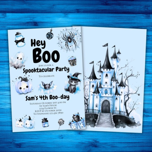 Invitación de cumpleaños de Halloween chicos Hey B (Subido por el creador)