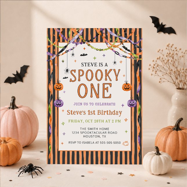Invitación de cumpleaños de Halloween Colorida y E (Subido por el creador)