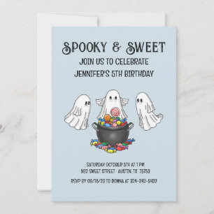 Invitación de cumpleaños de Halloween con fantasía