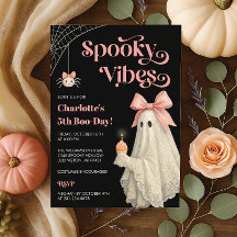 Invitación de cumpleaños de Halloween con fantasma