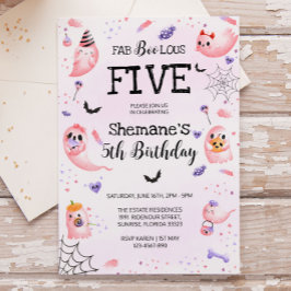 Invitación de cumpleaños de Halloween con fantasma