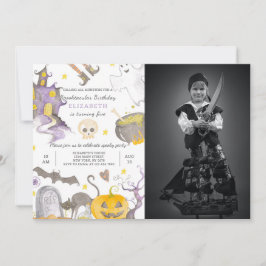 Invitación de cumpleaños de Halloween con foto