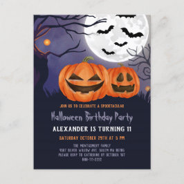 Invitación de cumpleaños de Halloween con Jack O'L