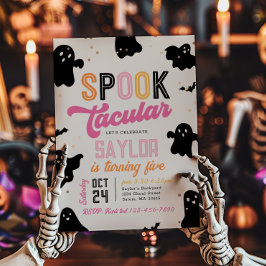 Invitación de cumpleaños de Halloween con Spooktac