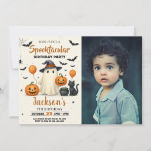 Invitación de cumpleaños de Halloween con trucos o