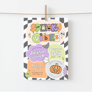Invitación de cumpleaños de Halloween con vibracio