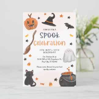 Invitación de cumpleaños de Halloween, cumpleaños 