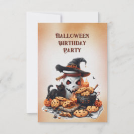 Invitación de cumpleaños de Halloween de 8 años