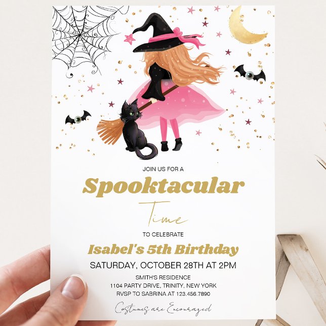 Invitación de cumpleaños de Halloween de Bruja Ros (Subido por el creador)