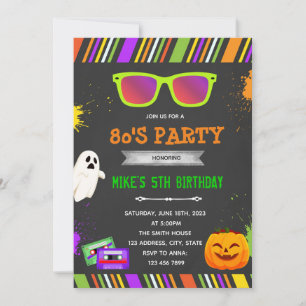 invitación de cumpleaños de Halloween de los 80