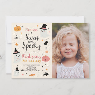 Invitación de cumpleaños de Halloween de Lucky Sev