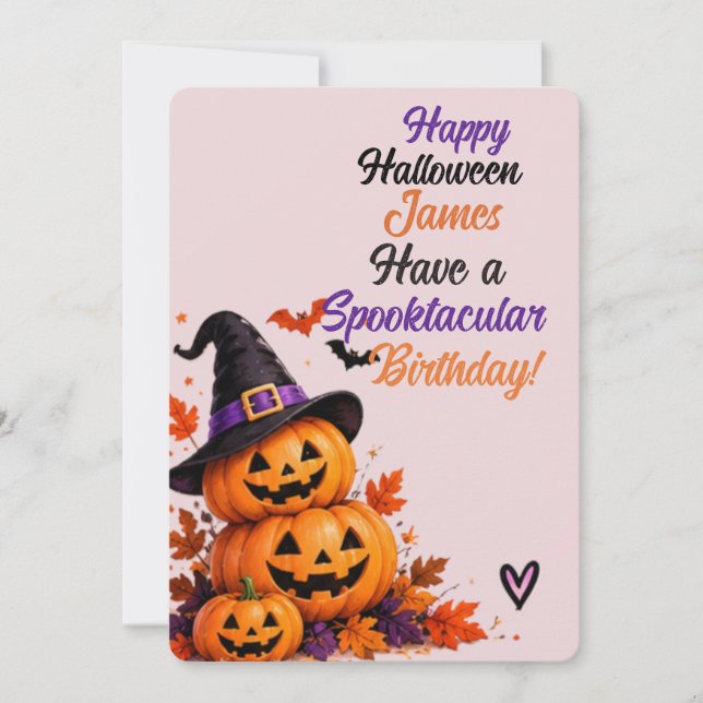 Invitación de cumpleaños de Halloween de monstruo  (Anverso)