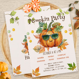 Invitación de cumpleaños de Halloween de otoño de