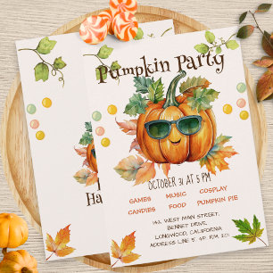 Invitación de cumpleaños de Halloween de otoño de 