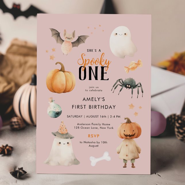 Invitación de cumpleaños de Halloween de Pink Spoo (Subido por el creador)