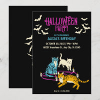 Invitación de cumpleaños de Halloween del culto de