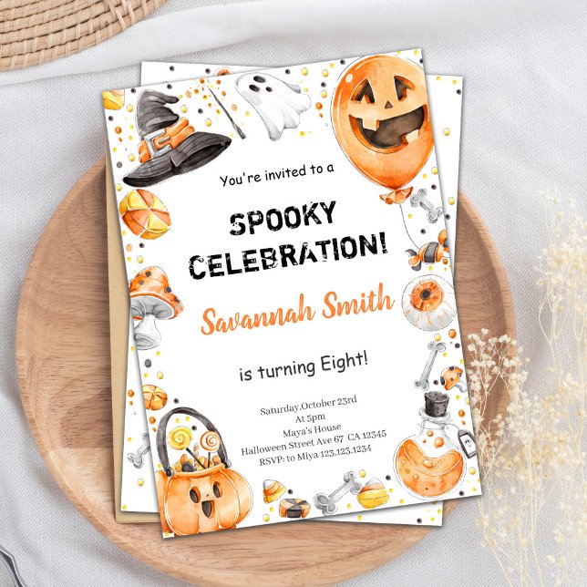 Invitación de cumpleaños de Halloween editable (Halloween Birthday Invitations)