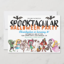 Invitación de cumpleaños de Halloween en Spooktacu