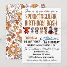 Invitación de cumpleaños de Halloween en Spooktacu