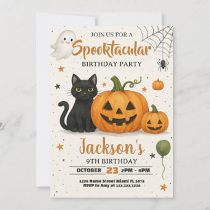 Invitación de cumpleaños de Halloween en Spooktacu
