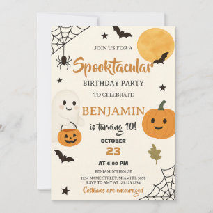 Invitación de cumpleaños de Halloween en Spooktacu