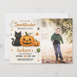 Invitación de cumpleaños de Halloween en Spooktacu