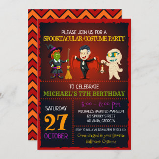 Invitación de cumpleaños de Halloween en Spooktacu