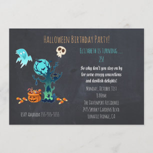 Invitación de cumpleaños de Halloween espeluznante