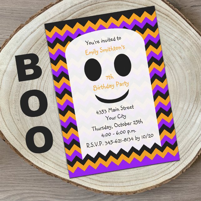 Invitación de cumpleaños de Halloween, fantasma de (Subido por el creador)