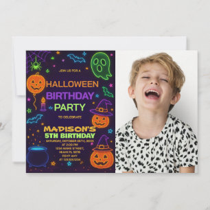 Invitación de cumpleaños de Halloween Fiesta brill