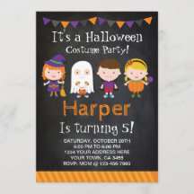Invitación de cumpleaños de Halloween, fiesta de d