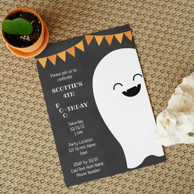 Invitación de cumpleaños de Halloween Ghost (Subido por el creador)