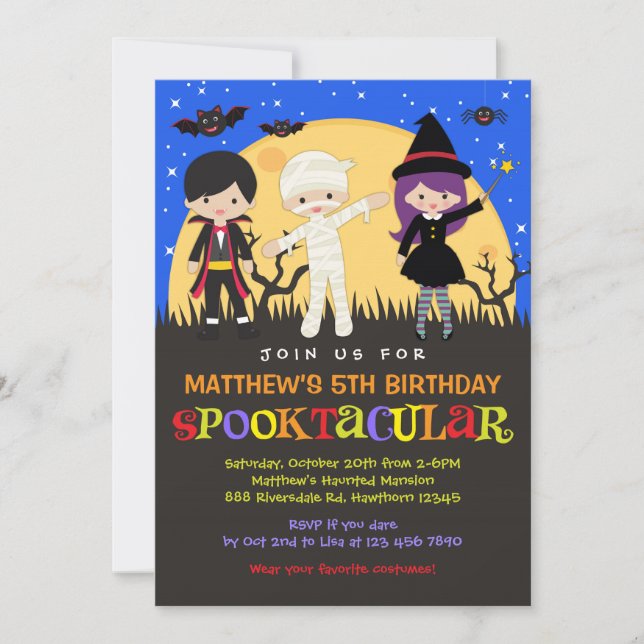 Invitación de cumpleaños de Halloween / Invitación (Anverso)