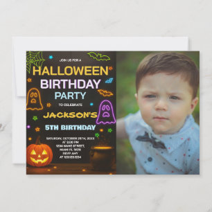 Invitación de cumpleaños de Halloween   Niños ador