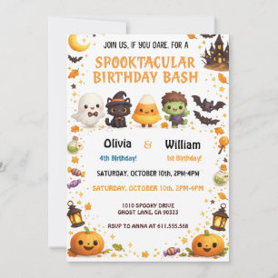 Invitación de cumpleaños de Halloween para hermano