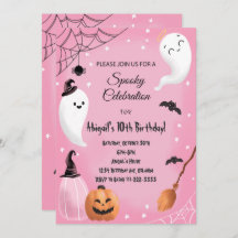 Invitación de cumpleaños de Halloween para la cele