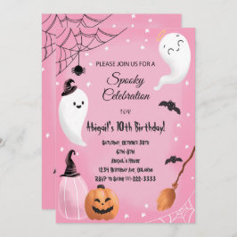 Invitación de cumpleaños de Halloween para la cele