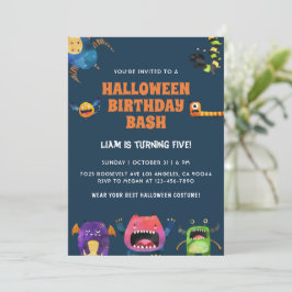 Invitación de cumpleaños de Halloween para Monster