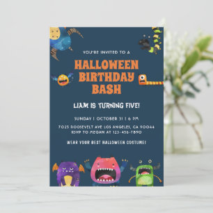 Invitación de cumpleaños de Halloween para Monster