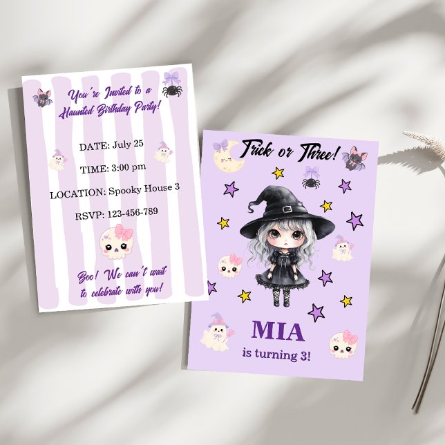 Invitación de cumpleaños de Halloween para niña: T (Subido por el creador)