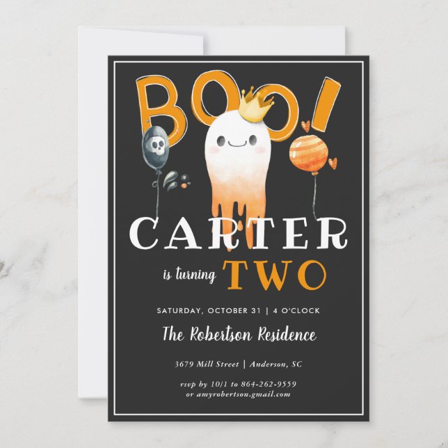 Invitación de cumpleaños de Halloween para niños (Anverso)