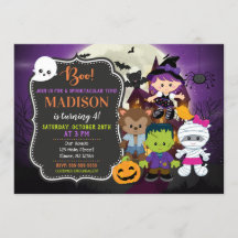 Invitación de cumpleaños de Halloween para niños