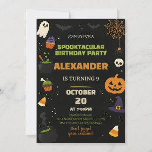 Invitación de cumpleaños de Halloween para niños