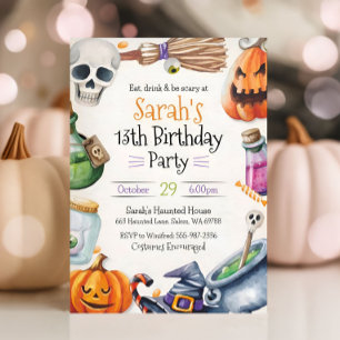 Invitación de cumpleaños de Halloween para niños, 