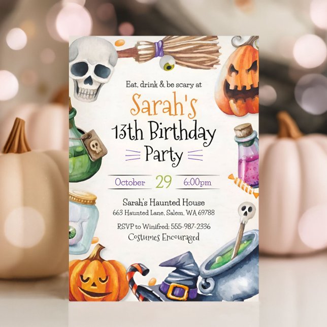 Invitación de cumpleaños de Halloween para niños,  (Subido por el creador)