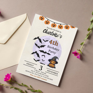 Invitación de cumpleaños de Halloween para niños
