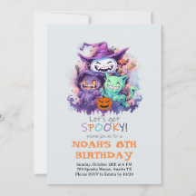 Invitación de cumpleaños de Halloween para niños c