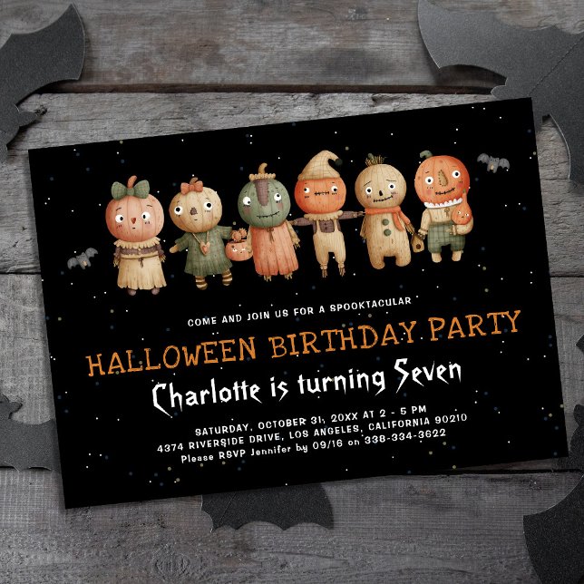 Invitación de cumpleaños de Halloween para niños d (Subido por el creador)