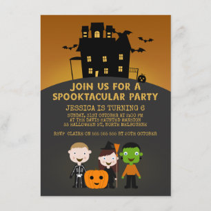 Invitación de cumpleaños de Halloween para niños d