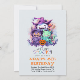 Invitación de cumpleaños de Halloween para niños g